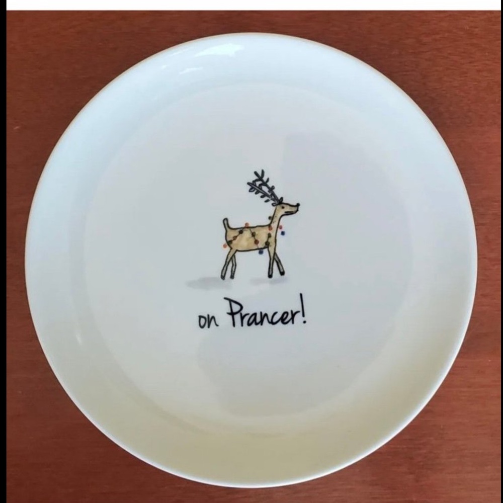 Rae Dunn Holiday Appetizer Plate by Magenta (1) On prancer Plate Replacement